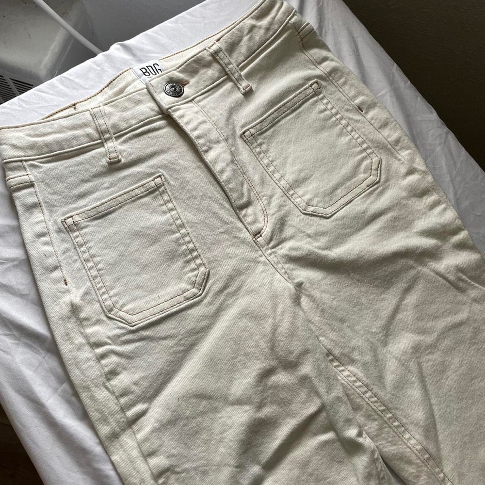 BDG small pocket white flare jeans